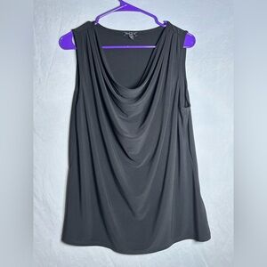 Sami & Jo Black Drape Neck Tank Top